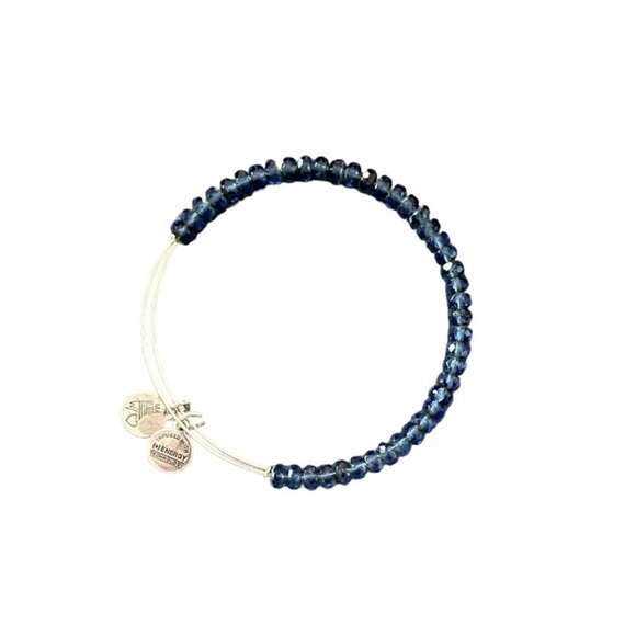 Alex & Ani Blue Crystal Beaded Expandable Wire Bangle - Picture 2 of 3